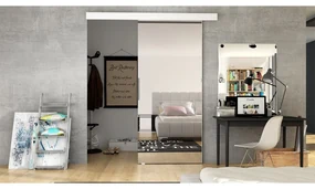 Uși culisante Clayton 80 II (Alb + oglindă). 1058794