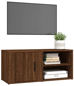 Comoda TV, stejar maro, 80x31,5x36 cm, lemn prelucrat 1, Stejar brun