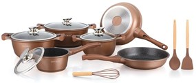RESIGILAT - Set oale si tigai marmorate 13 piese, antiaderente Royalty Line BS1010M - Maro
