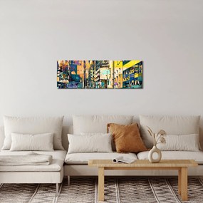 Tablou abstacțiunii pictate (cu ceas) (90x30 cm)