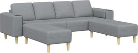vidaXL Canapea pentru living 3 pcs Gri deschis Poliester