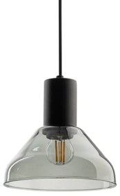 Lustră pe cablu pentru sistem de șină trifazic NEO 1xE27/15W/230V negru/negru fumuriu