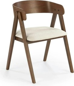 Scaun K562, bej deschis/nuc, stofa/lemn, 55x49x75 cm
