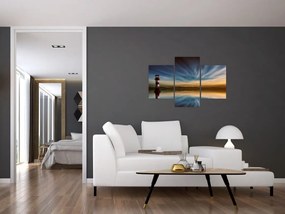 Tablou cu farul în mare (90x60 cm)
