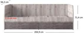 Pat de o persoană 90 cm (váľanda) Japon 2 (castan nairobi + onyx) (cu somieră) (cu sp. depozitare). 1116913
