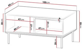 Măsuță de cafea Gelean (Alb + auriu) . 1103712