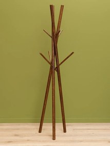 Cuier de podea din lemn de stejar, maro închis, structură din bețe încrucișate, finisaj natural, 174,5 x 46,5 cm, „Bunch”