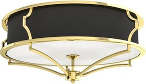Lustra aplicata din metal auriu si tesatura neagra Stesso PL M