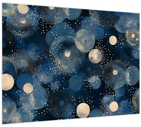 Tablou - Inele Albastru-Aurii (70x50 cm)