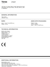 Lustra dimabila cu 14 pendule LED design modern Varas auriu/alb SV-373437
