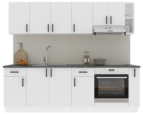 Set Bucatarie Karo V17, Alb, Blat Thermo 28 mm, L 240 cm