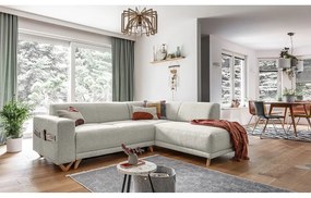 Colțar bej extensibil/cu spațiu de depozitare (cu colț pe partea dreaptă/în formă de ”L”) Classy Sophie – Miuform