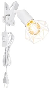 Lampă de perete cu clemă XARA I 1xE14/40W/230V alb Globo 54802WK