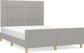 vidaXL Cadru de pat fără saltea, gri deschis, 140x200 cm, textil