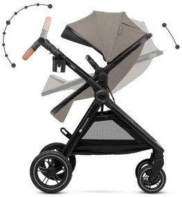 Cărucior de copii combinat 3 în 1 KINDERKRAFT ESME Sand beige + scaun auto MINK PRO