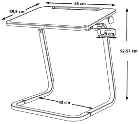 Masuta reglabila mic dejun cu suport tableta, negru