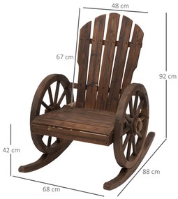Outsunny Scaun Balansoar de Gradina din Lemn de Molid, Culoarea Lemn 88x68x92cm | Aosom Romania