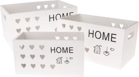 Cutii de depozitare decorative din lemn în set de 3 buc. - Dakls