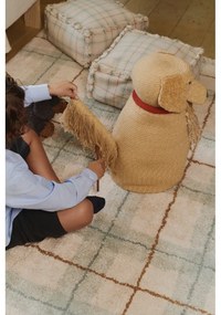 Covor crem-verde salvie lavabil, țesut manual din bumbac 140x190 cm Tartan Blue Sage – Lorena Canals