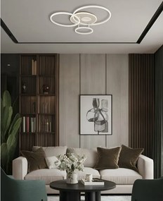 Lustra LED aplicata design circular cu telecomanda INVERTINA alb/ nisip
