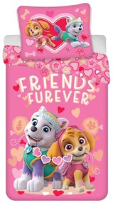 Patrula Cățelușilor Friends Furever husa de pat pentru copii 100×135cm, 40×60 cm