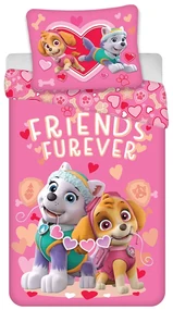Patrula Cățelușilor Friends Furever husa de pat pentru copii 100×135cm, 40×60 cm