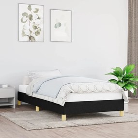 Cadru de pat, negru, 80x200 cm, material textil Negru, 25 cm, 80 x 200 cm