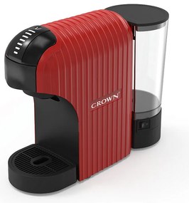 Espressor cu capsule 7in1 Crown CCM-1532R, 1400 W, 20 bar, 0.9 L, 7 adaptoare, Indicator LED, Controlul lungimii cafelei, Rosu/Negru