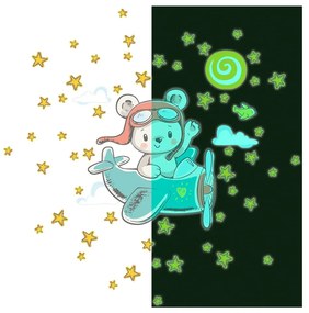 Autocolant de perete pentru copii 30x25 cm Pilot Bear – Ambiance