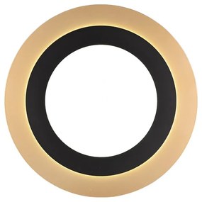 Plafonieră neagră-aurie LED cu intensitate reglabilă ø 45 cm Morgan – Trio