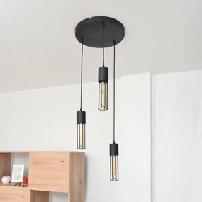 Lustră pe cablu MELODY 3xE27/15W/230V negru