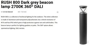 Stalp LED iluminat exterior simetric 360º IP65 RUSH 80cm 2700K DALI