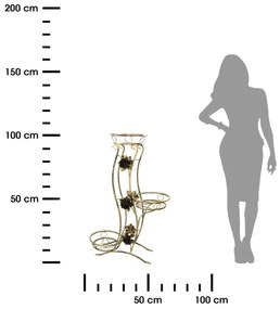 Suport de flori 100x70 cm auriu