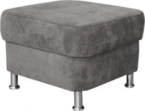 Taburet SANTIAGO, stofa catifelata gri - Matrix 17, 58x58x41 cm