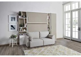 Set pat rabatabil dublu cu canapea, biblioteca Royal (50 cm), biblioteca Royal cross(24 cm) si dulap Royal (50 cm) - ROYAL COMBI (150X200)