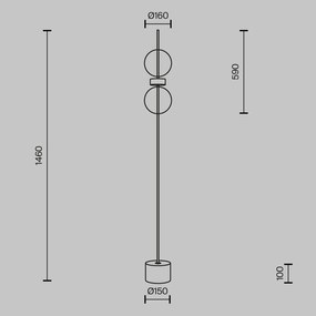 Lampadar, Lampa de podea LED Double Moon