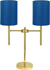 Lampa de masa din alama cu abajur albastru Sofis