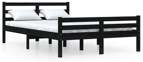 814833 vidaXL Cadru de pat, negru, 160x200 cm, lemn masiv