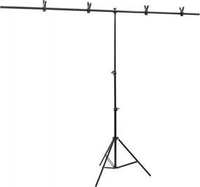 vidaXL Suport de fundal în formă de T, negru, 201x60x(70-200) cm