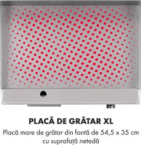 Klarstein Grillmeile 3000G, grătarul electric, 3000 W, placă de grill, 54,5 x 35 cm, netedă