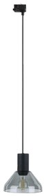 Lustră pe cablu pentru sistem de șină trifazic NEO 1xE27/15W/230V negru/negru fumuriu