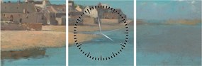 Tablou - Odilon Redon, Village by the Sea in Brittany, reproducere (cu ceas) (90x30 cm)