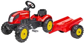 Tractor cu pedale si remorca pentru copii, Falk ,Rosu, 2058L