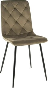 Scaun JERRY, verde maslin/negru, stofa catifelata/metal, 45x39x91 cm