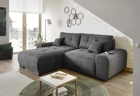 Coltar extensibil, Alvi, cu sezlong interschimbabil, 267 x 91 x 185 cm, antracit