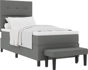 vidaXL Pat cu arcuri cu saltea Gri închis 80 x 200 cm țesătură