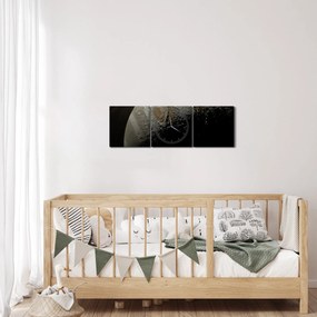 Tablou cu planetă în cosmos (cu ceas) (90x30 cm)