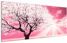 Tablou cu pomul roz (120x50 cm), în 40 de alte dimensiuni noi