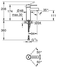 GROHE 34294001 - Baterie pentru lavoar ESSENCE DN 15, crom lucios