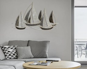 Panou decorativ multicolor din metal, 91x2,5x56 cm, Boats Mauro Ferretti